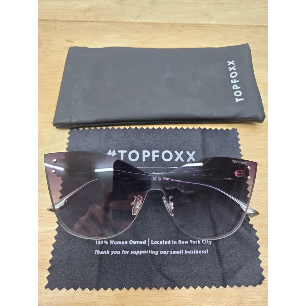 TopFoxx‎ Sunglasses Venice 2 - Faded Burgundy With Case & Cloth